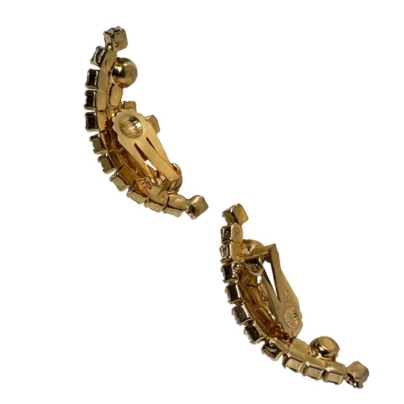 Vintage Aurora Borealis Clip-On Gold Toned Earrings - Picture 3 of 4